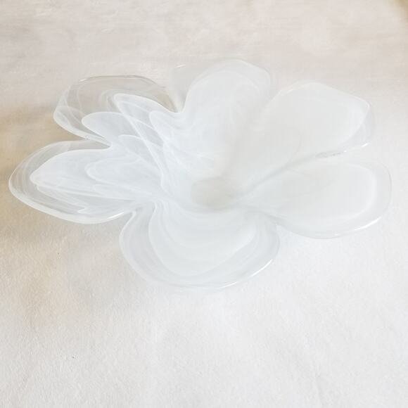 Vintage Obestdorfer Glashutte Mundgeblasen Open Flower Blown Glass Art Bowl Dish - Picture 4 of 16